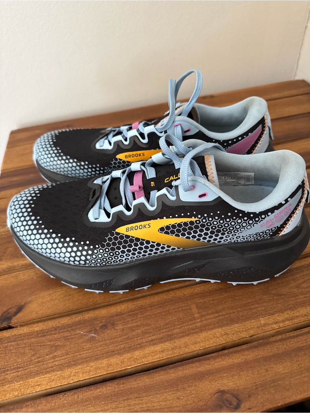 Brooks Caldera 6 Women's Size 9.5 Trail Running Shoes Black Blissful Blue EUC - Picture 7 of 9
